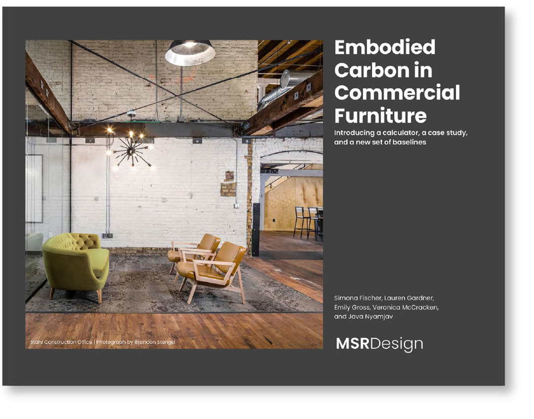 Cover of the Embodied Carbon in Commercial Furniture resource.